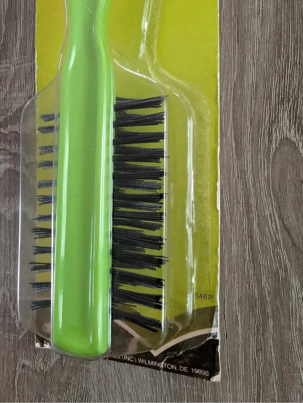 New Old Stock Vintage Dupont All Nylon Green Hair Brush 8